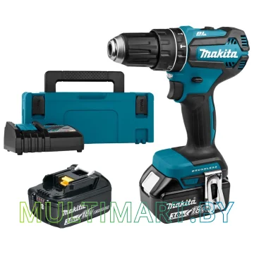 Ударная дрель-шуруповерт Makita DHP485RFJ (с 2-мя АКБ, кейс)